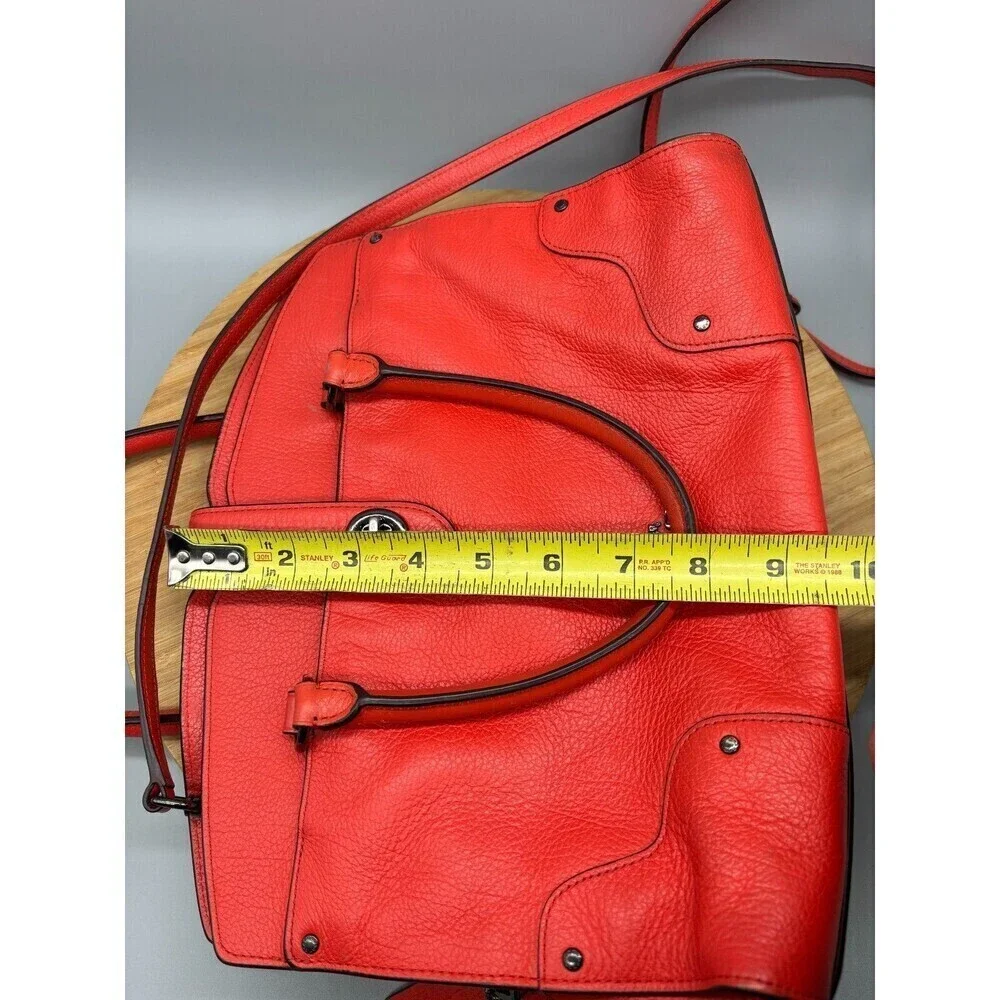 Coach Mercer Red Grain Leather Satchel 30 Purse Shoulder Hand Bag Style 37575
